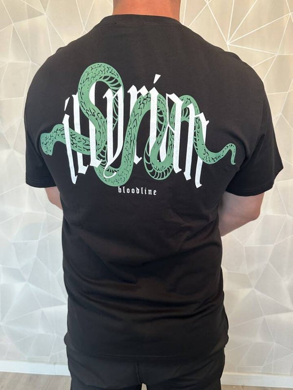 Heren T-shirt Snake Zwart