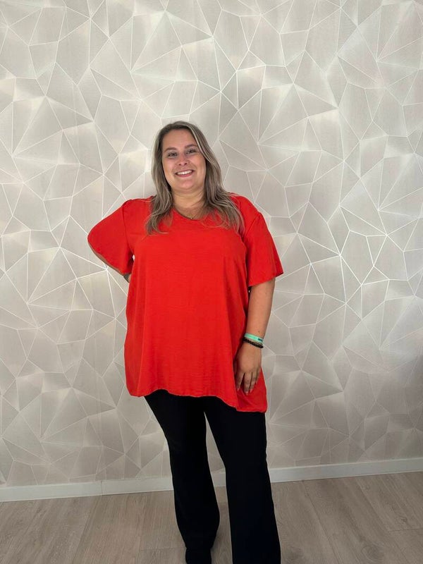 Dames Plussize Blouse Rood