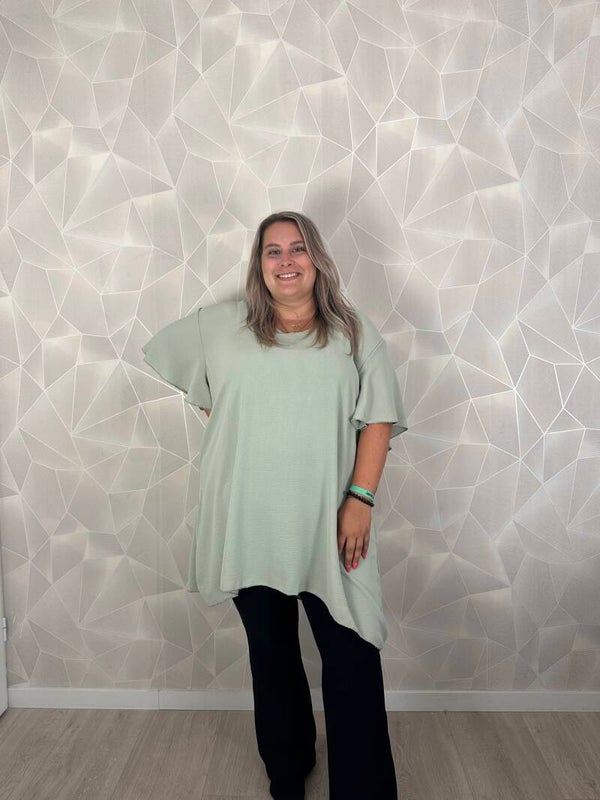 Dames Plussize Blouse Licht Groen