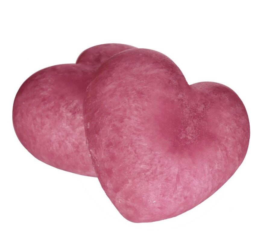 Amberblok hart Pioenroos