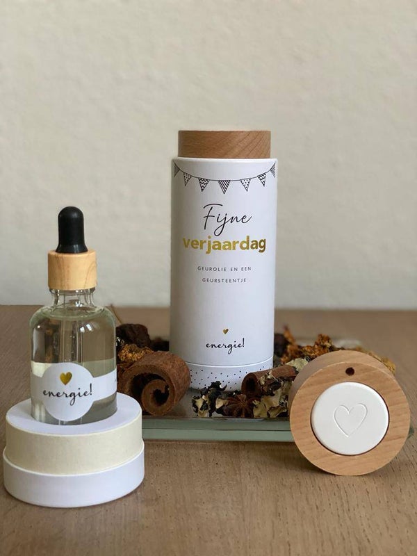 geursteen en geurolie - fijne verjaardag