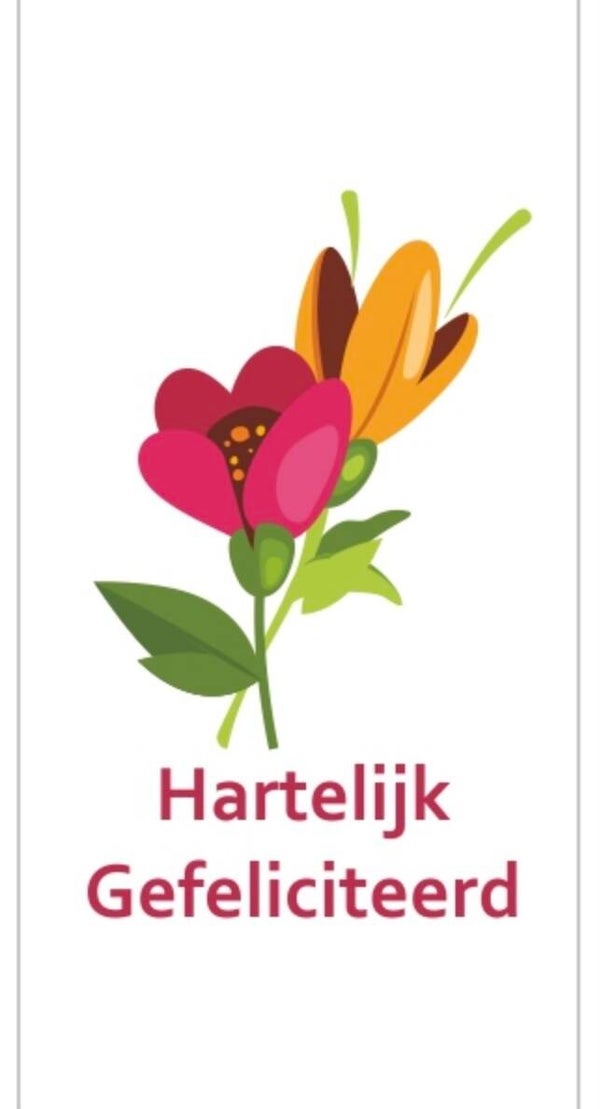 Cadeaukaartje Harteliik Gefeliciteerd