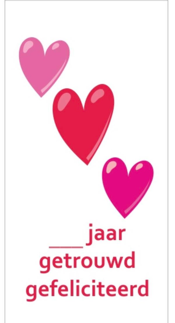 Cadeaukaartje—— jaar getrouwd gefeliciteerd