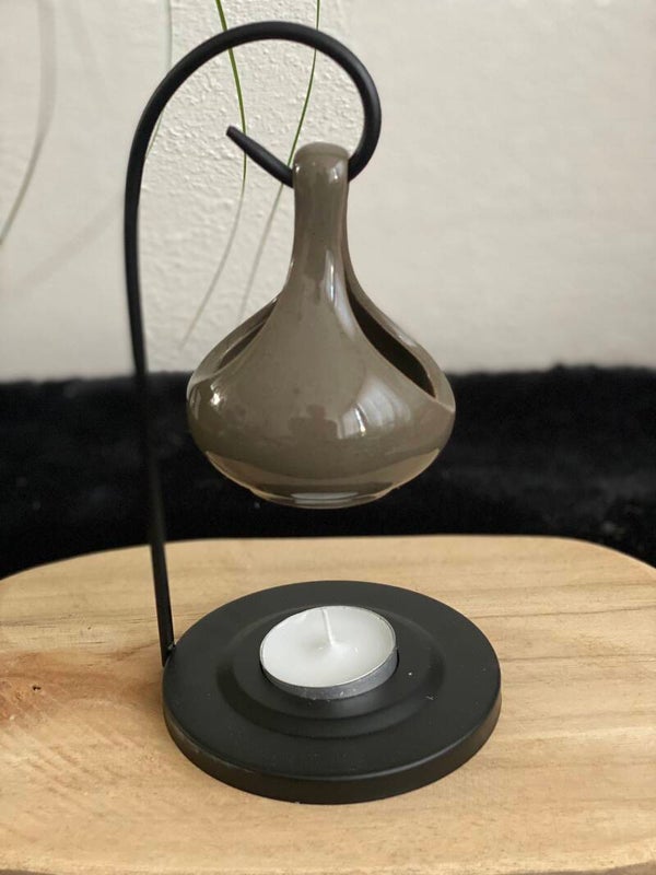 Wax-oliebrander donker grijs