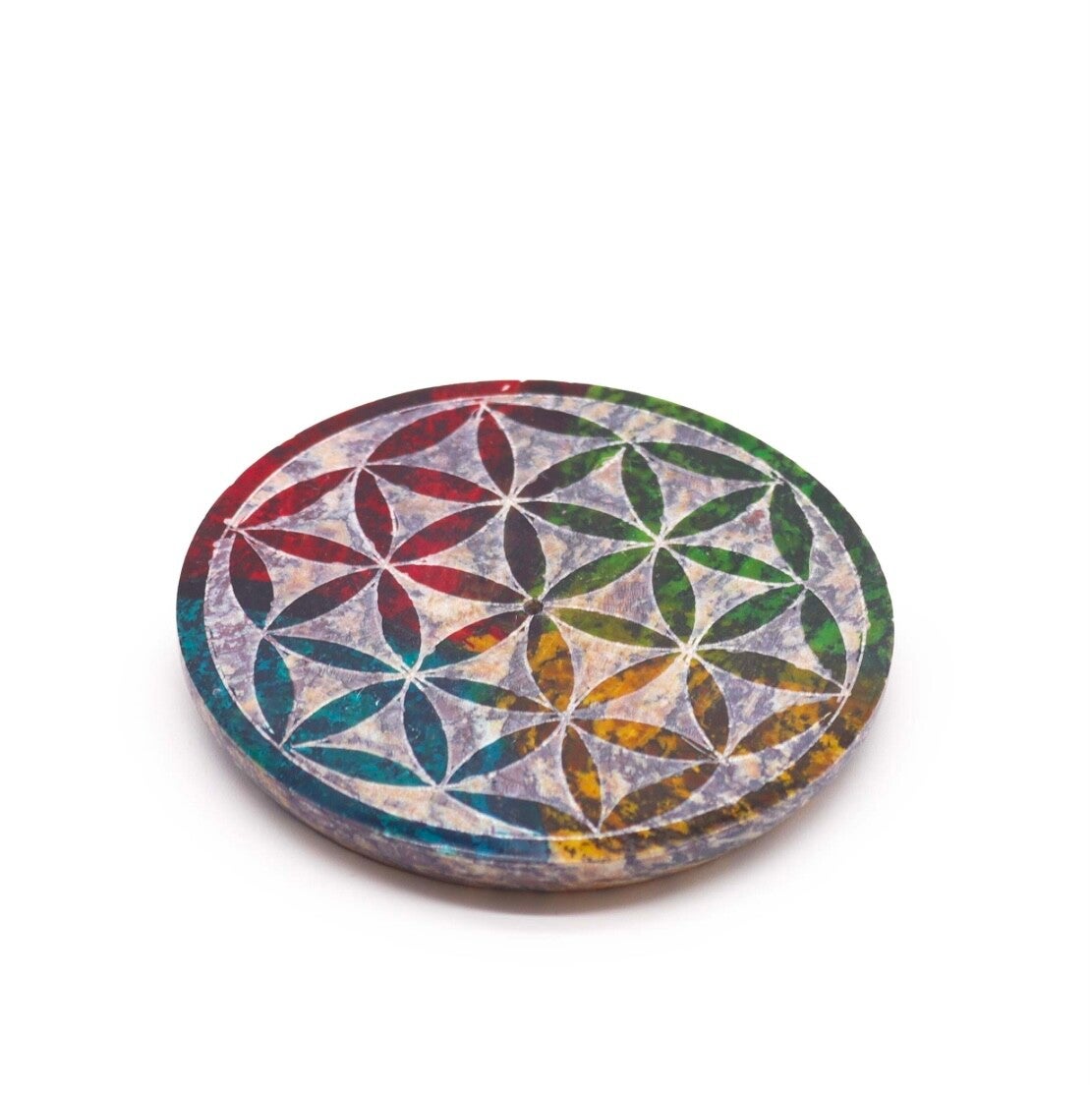 Wierookhouder speksteen bloem des levens