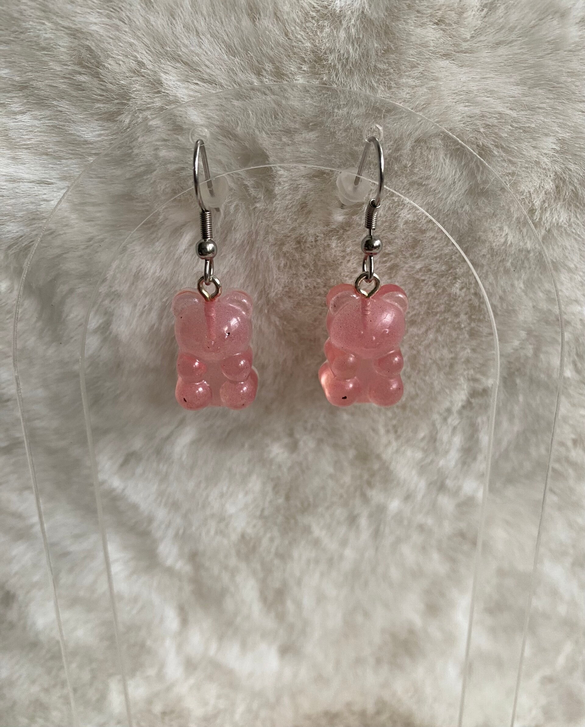 Oorbel gummy bear roze