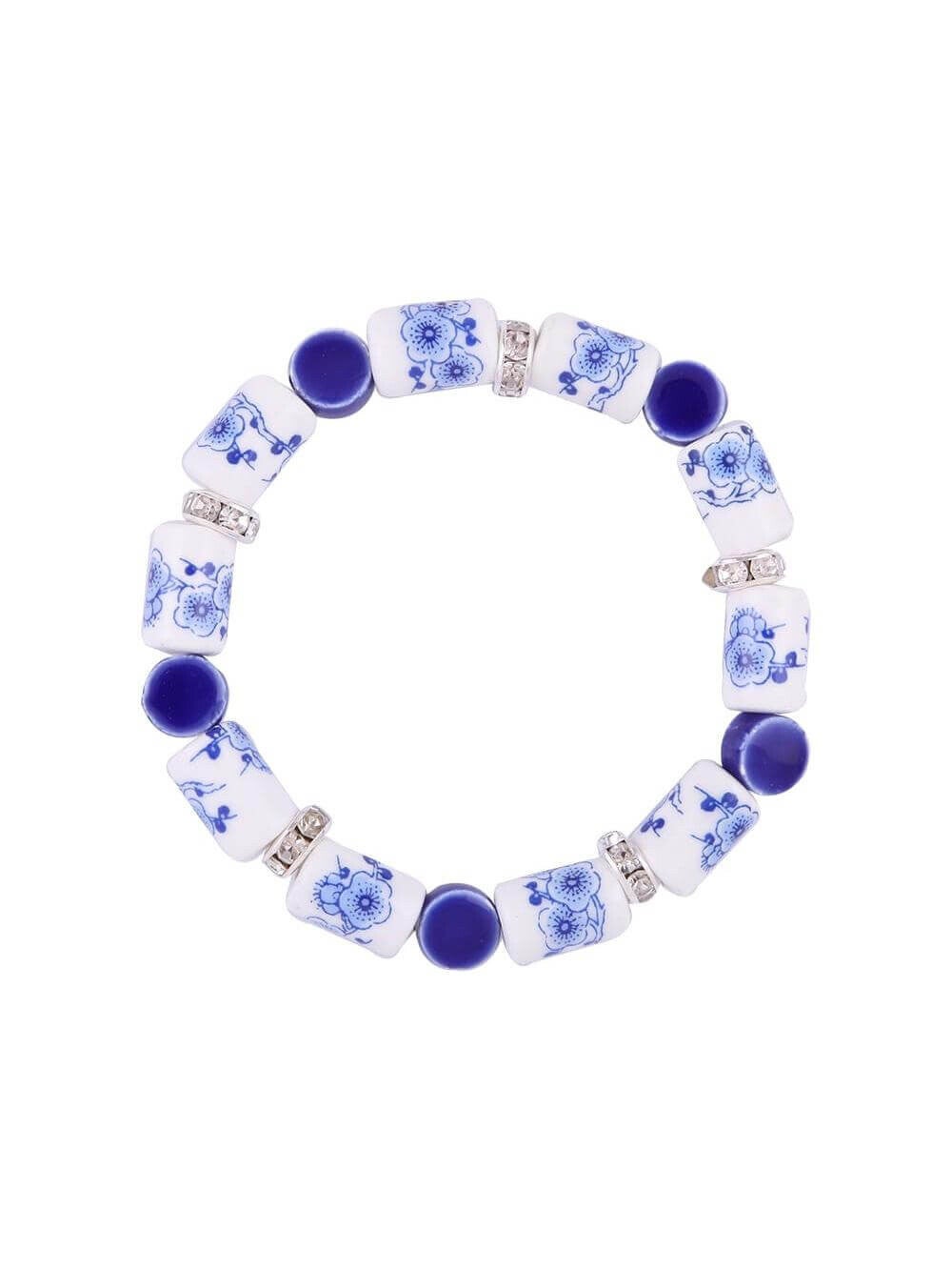 Heinen Delfts blauw armband mix