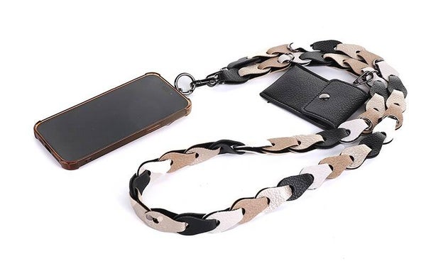 telefoonkoord leer Jip mix zwart