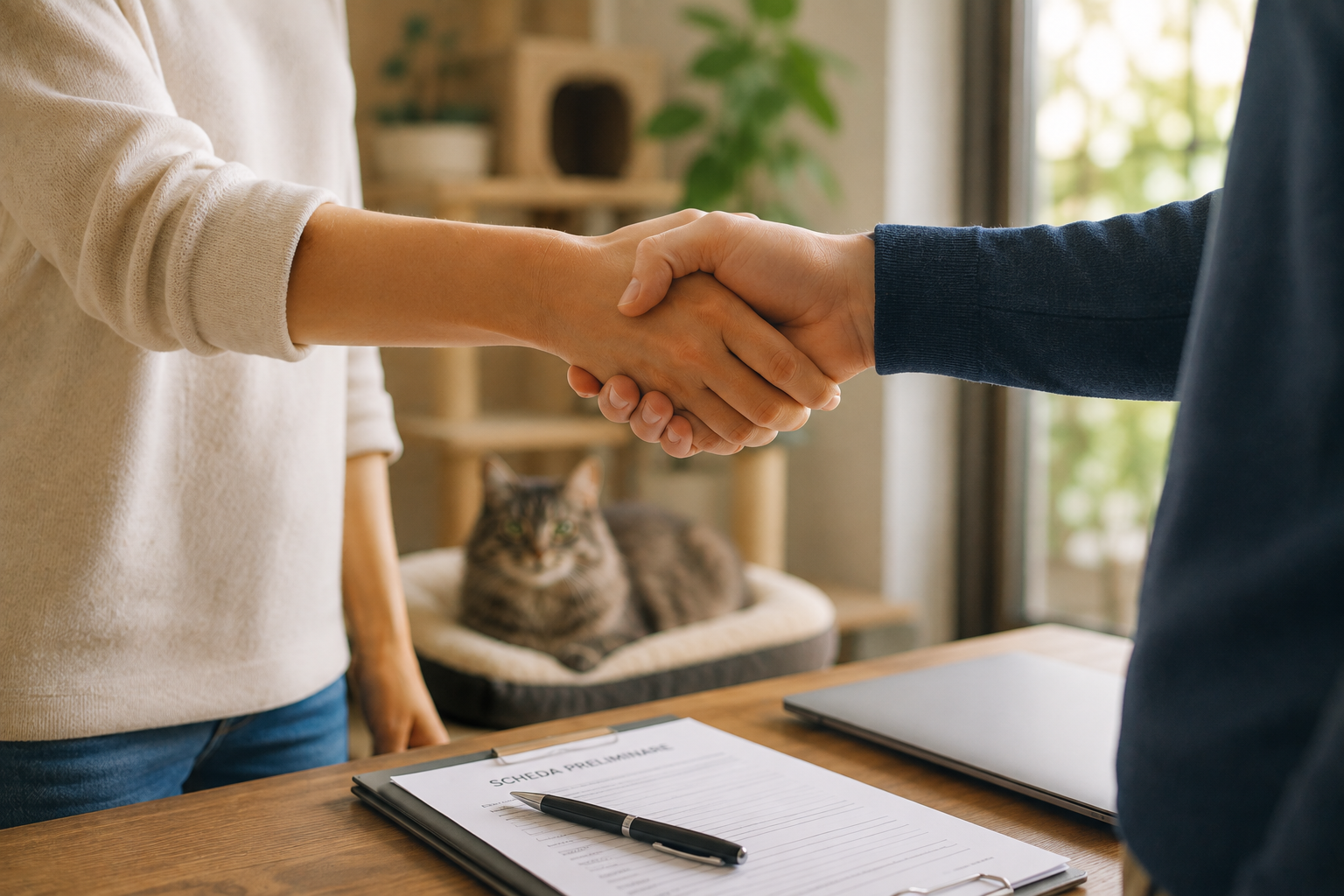Visita preliminare della cat sitter prima del servizio a domicilio