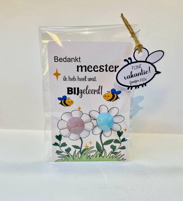 Zaadbommetjes kaart met 2 bloemen