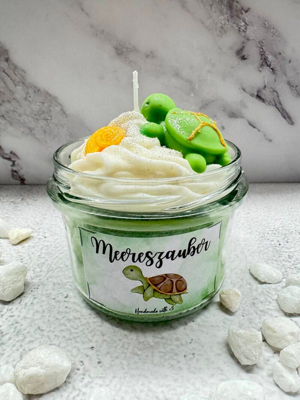 Duftkerze „Meereszauber“ – Limette & Mango 🐢🌊✨