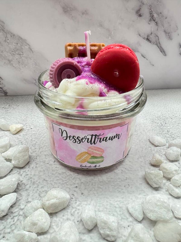 Duftkerze „Desserttraum“ – Rhabarber & Zimt 🍰✨