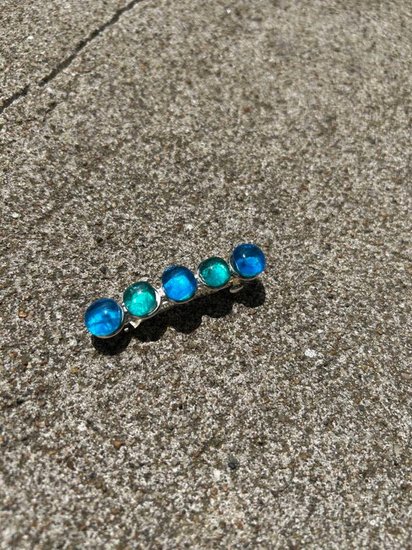 Small Blue Circle Barrette
