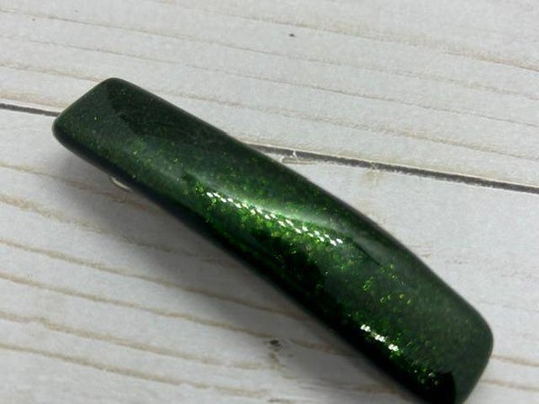 Green Sparkle Glass French Barrette