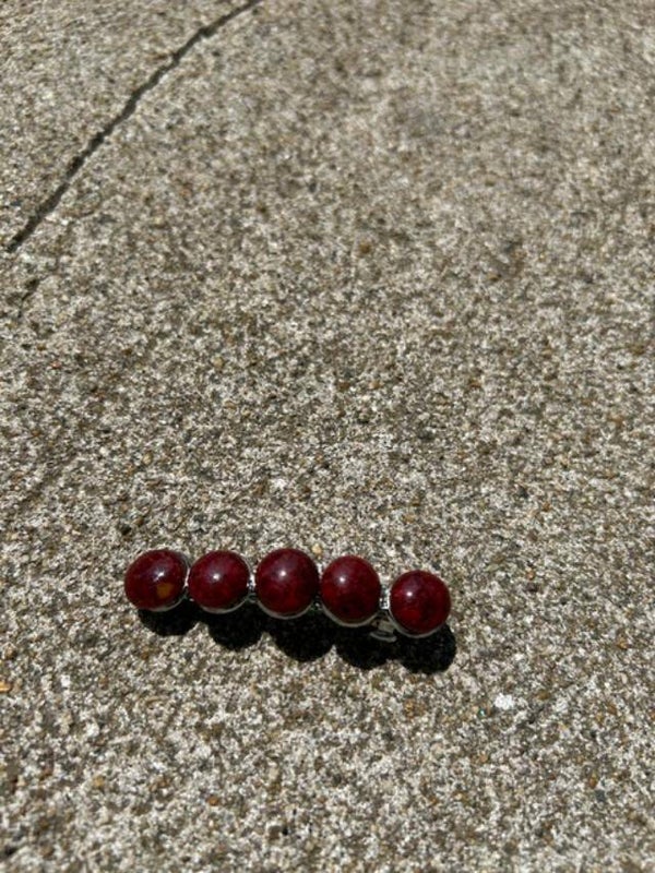 Small Red Circle Barrette