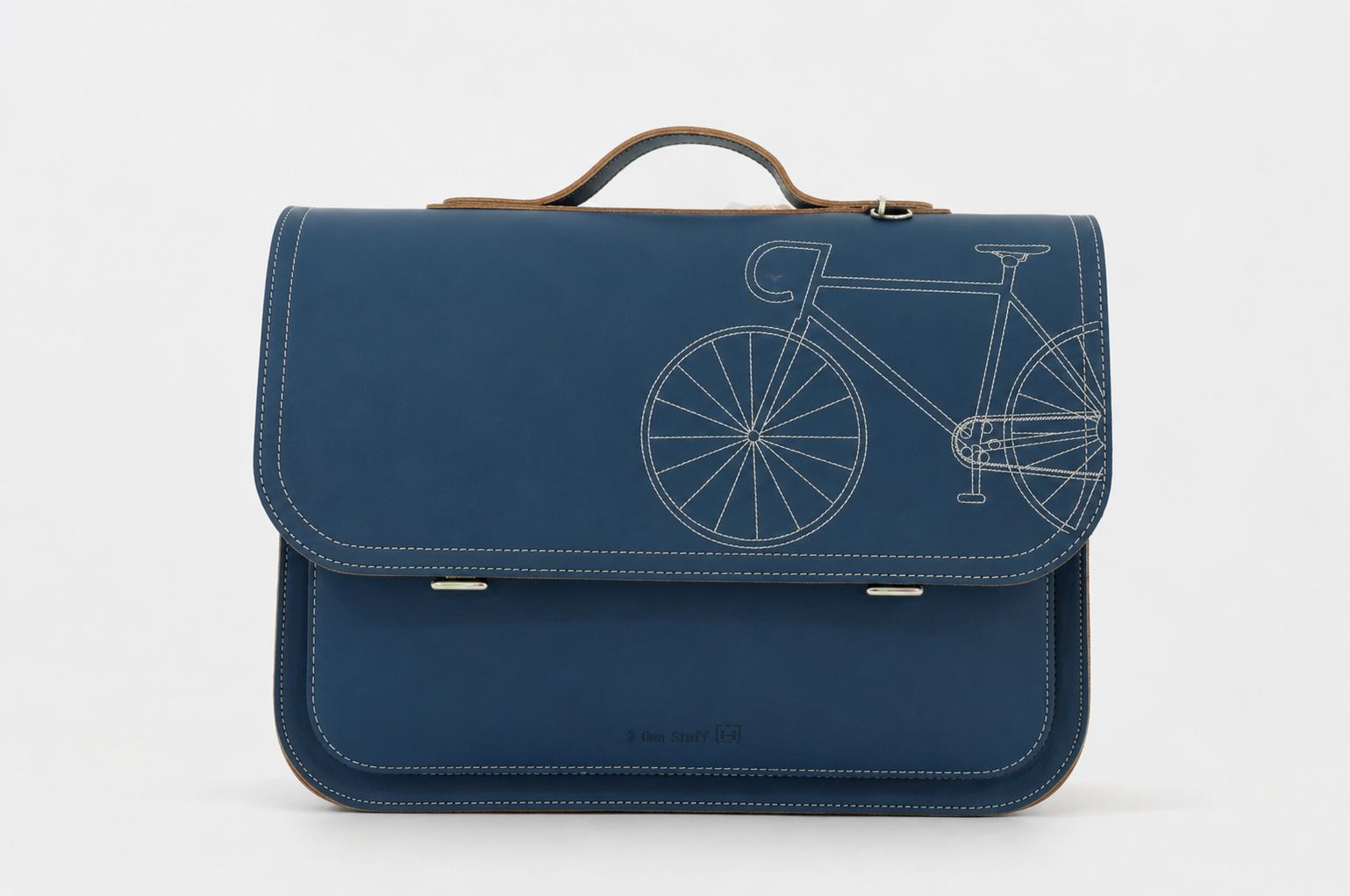 *Lederen lagere school boekentas FIETS Petrol Own Stuff