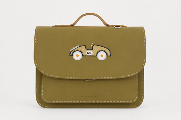 *Lederen kleuterboekentas AUTO Moss Own Stuff