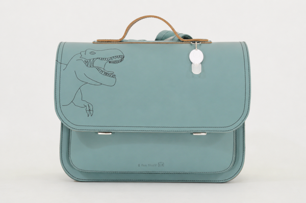 *Lederen lagere school boekentas DINO Azul Own Stuff