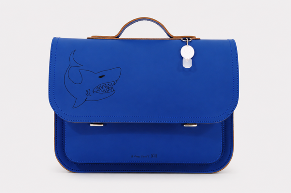 *Lederen lagere school boekentas HAAI Cobalt Own Stuff
