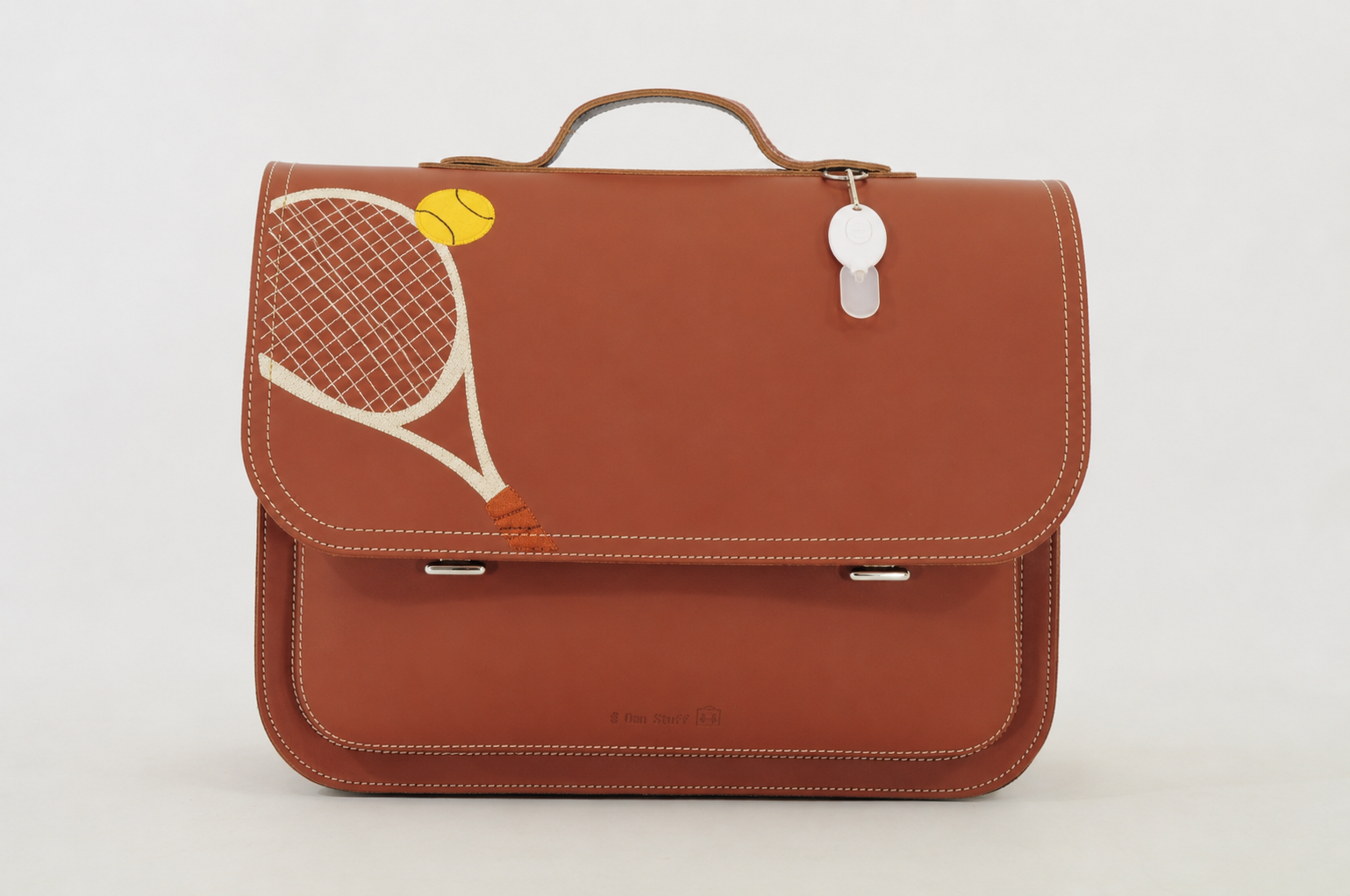 *Lederen lagere school boekentas TENNIS Chestnut Own Stuff