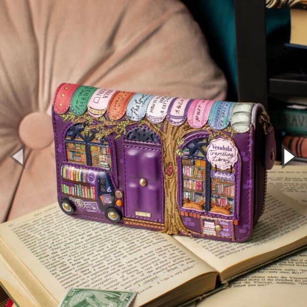 Medium ziparound wallet | Travelling library bookshop | Vendula London