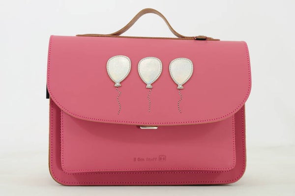 *Lederen kleuterboekentas 3 ballonnen Antiek pink Own Stuff