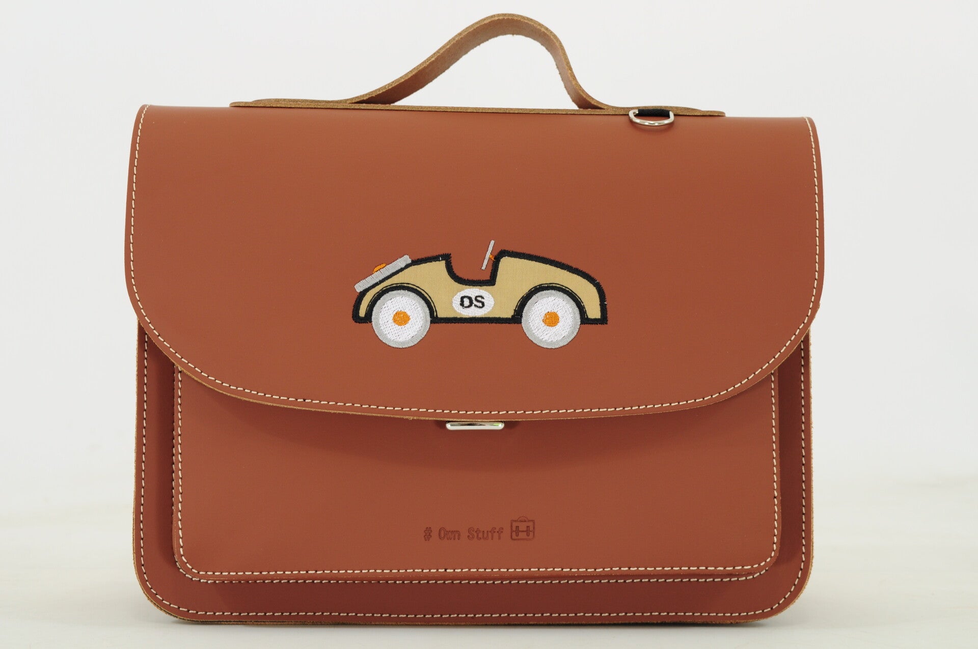 *Lederen kleuterboekentas AUTO Chestnut Own Stuff