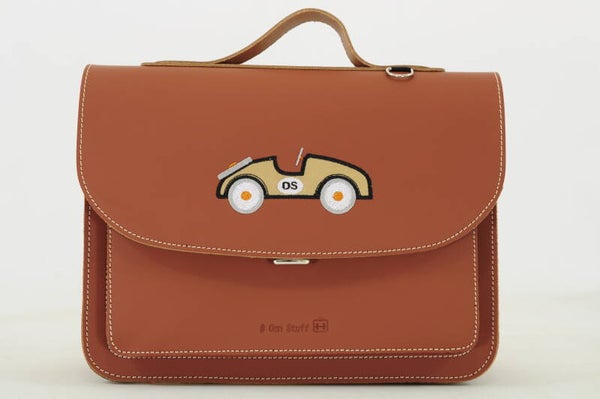 *Lederen kleuterboekentas AUTO Chestnut Own Stuff