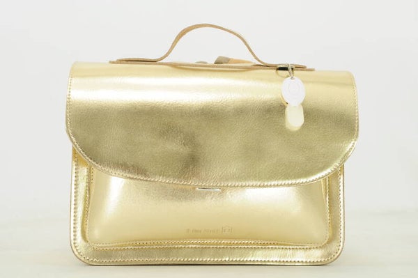 *Lederen kleuterboekentas GOUD Own Stuff