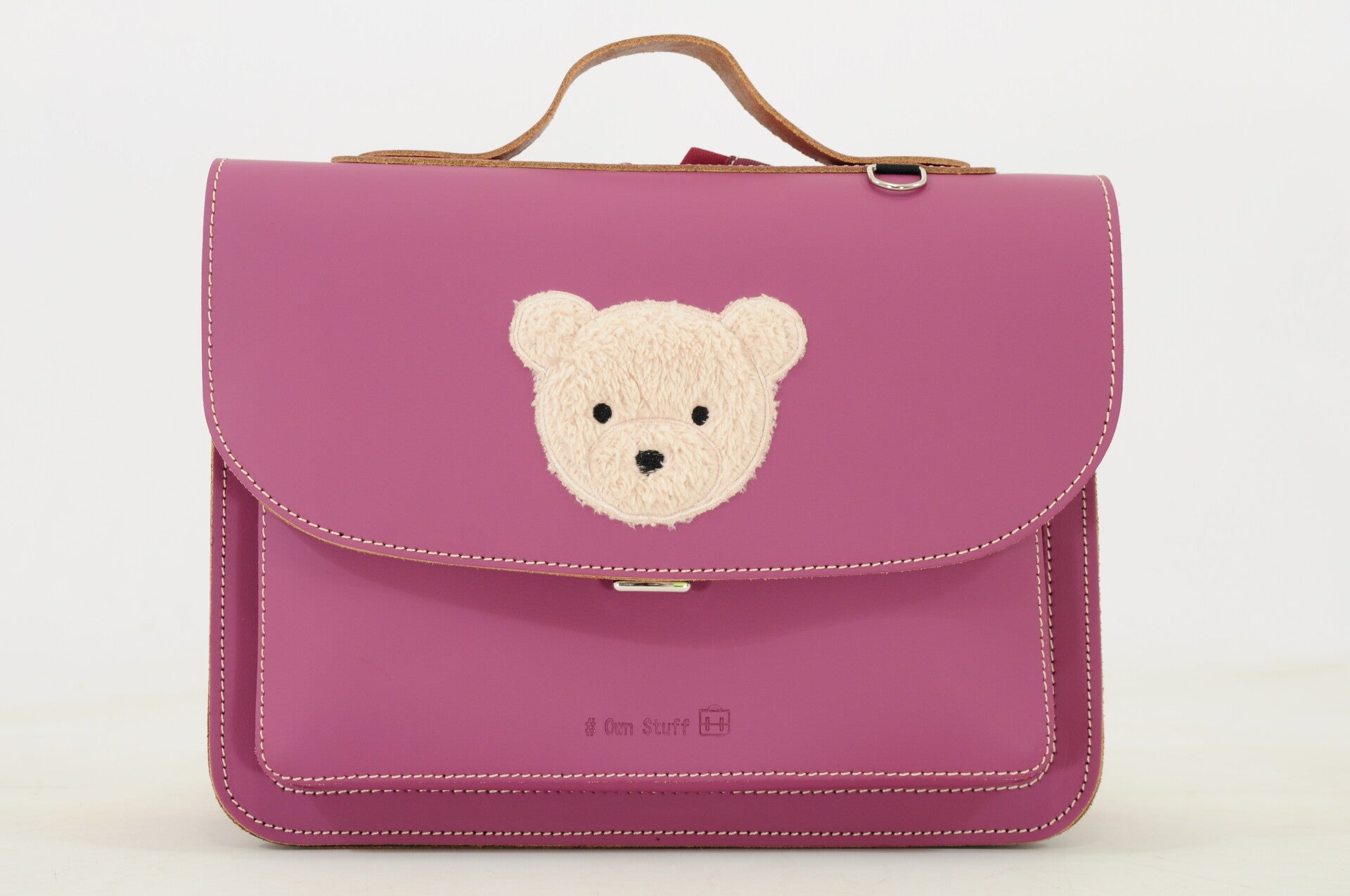 *Lederen kleuterboekentas TEDDY Plum Own Stuff