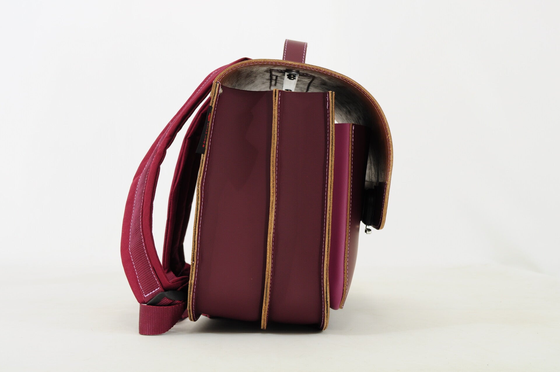 *Lederen lagere school boekentas BICOLOR Aubergine-Plum Own Stuff