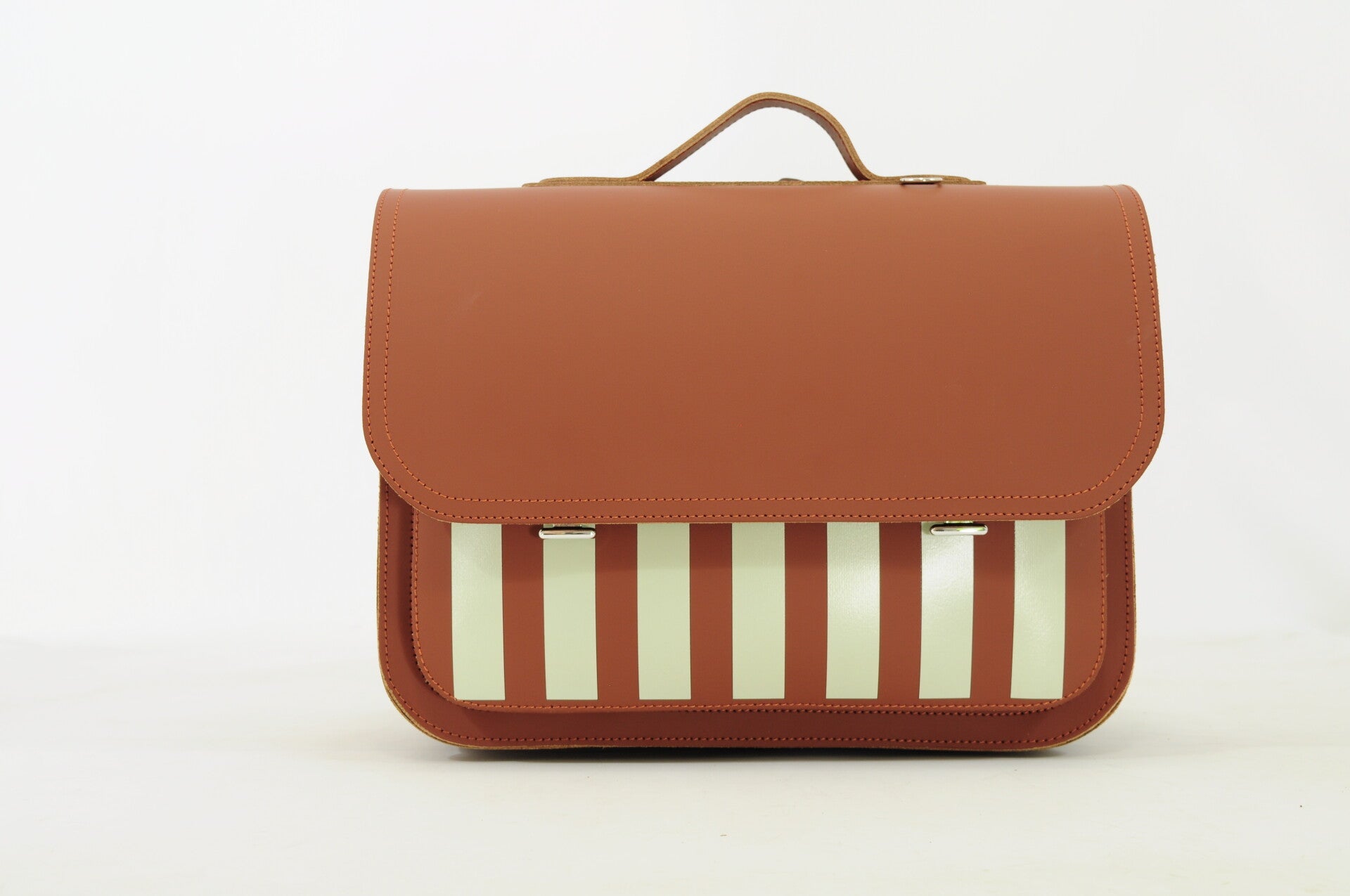*Lederen lagere school boekentas BEACH Chestnut Own Stuff