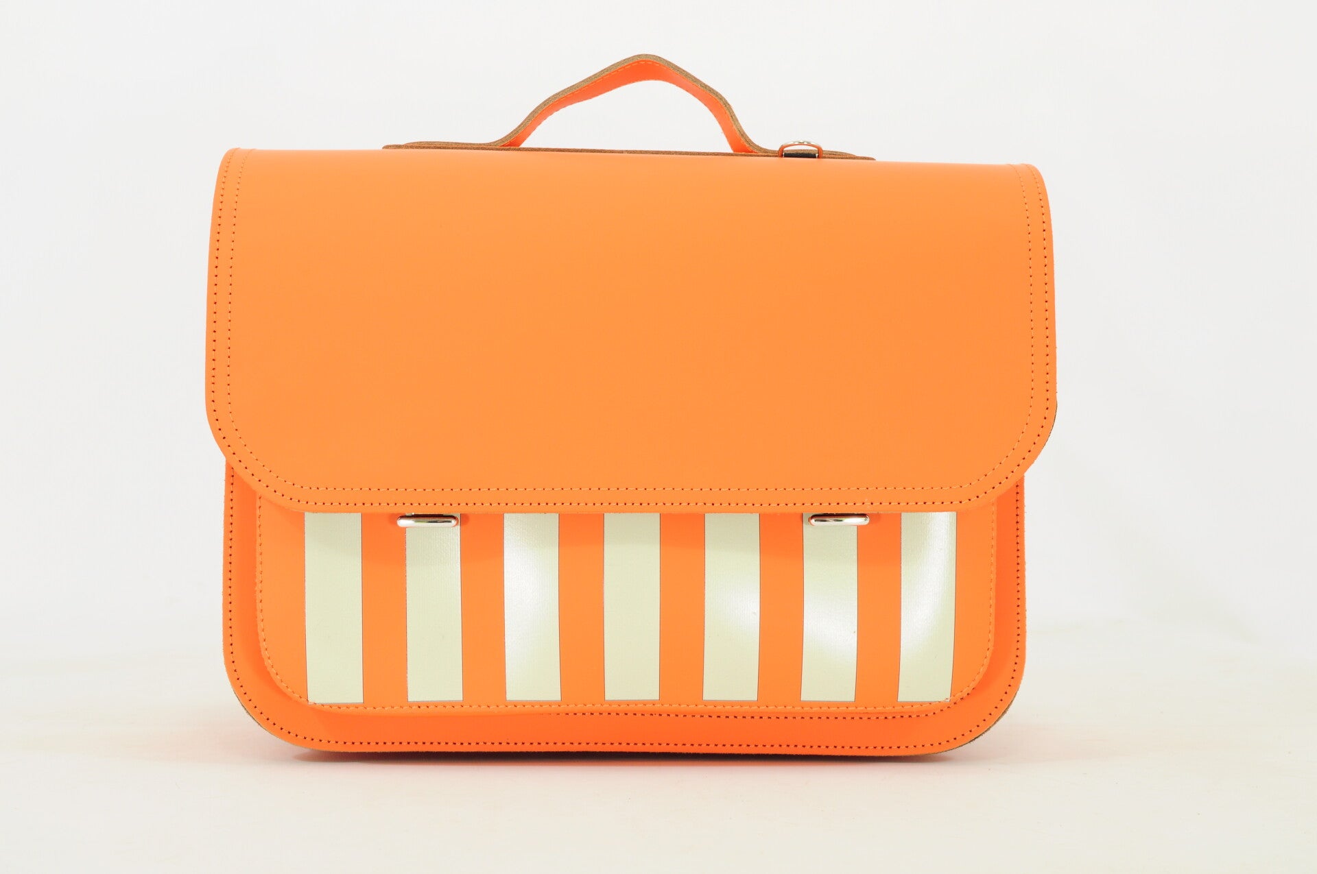 *Lederen lagere school boekentas BEACH Oranje Own Stuff