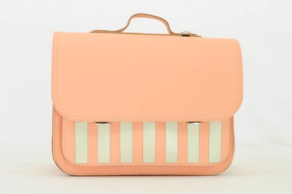 *Lederen lagere school boekentas BEACH Peach Own Stuff