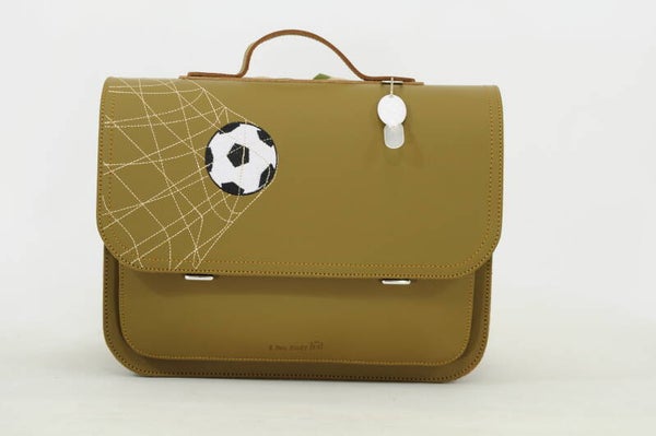 *Lederen lagere school boekentas VOETBAL Moss Own Stuff