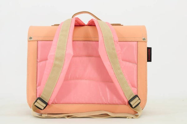 *Lederen lagere school boekentas BICOLOR Peach Own Stuff