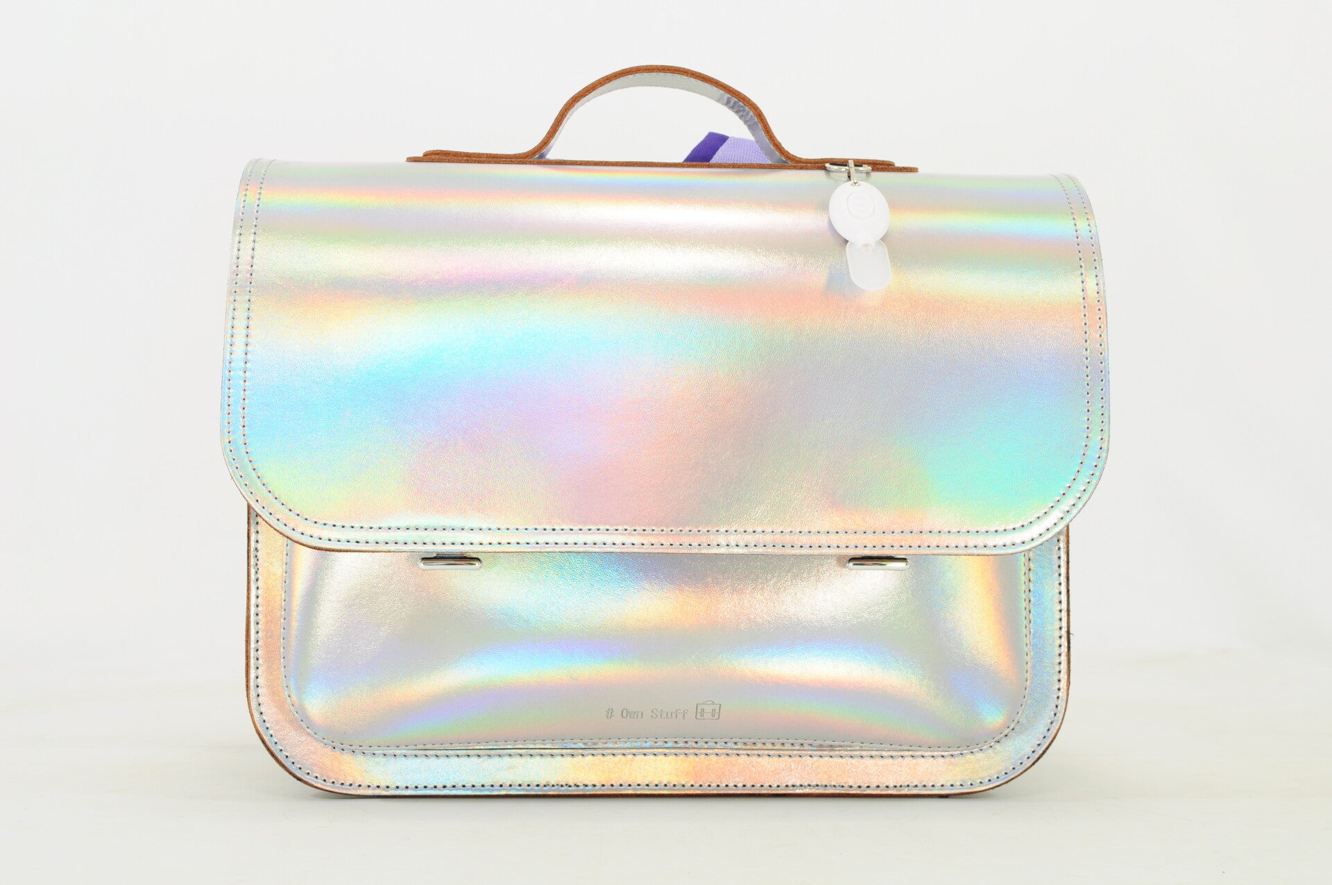 *Lederen lagere school boekentas ZILVER Own Stuff