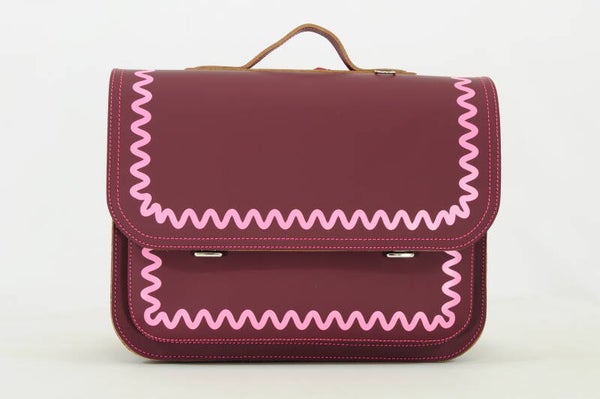 Kimberly *Lederen lagere school boekentas WAVE Aubergine Own Stuff