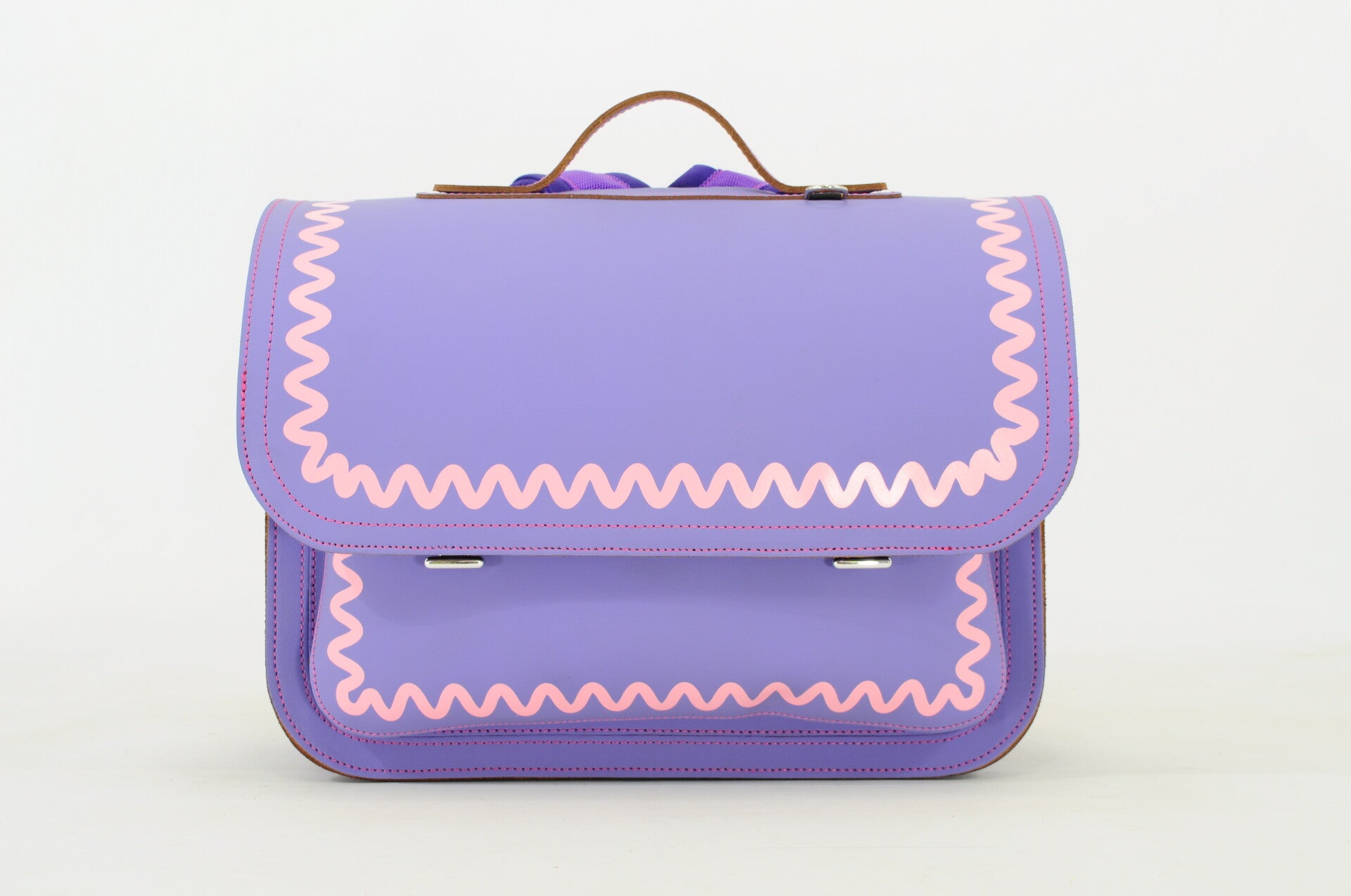 *Lederen lagere school boekentas WAVE Lila Own Stuff