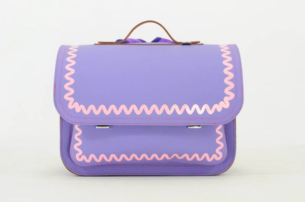 *Lederen lagere school boekentas WAVE Lila Own Stuff