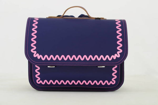 *Lederen lagere school boekentas WAVE Marine Own Stuff