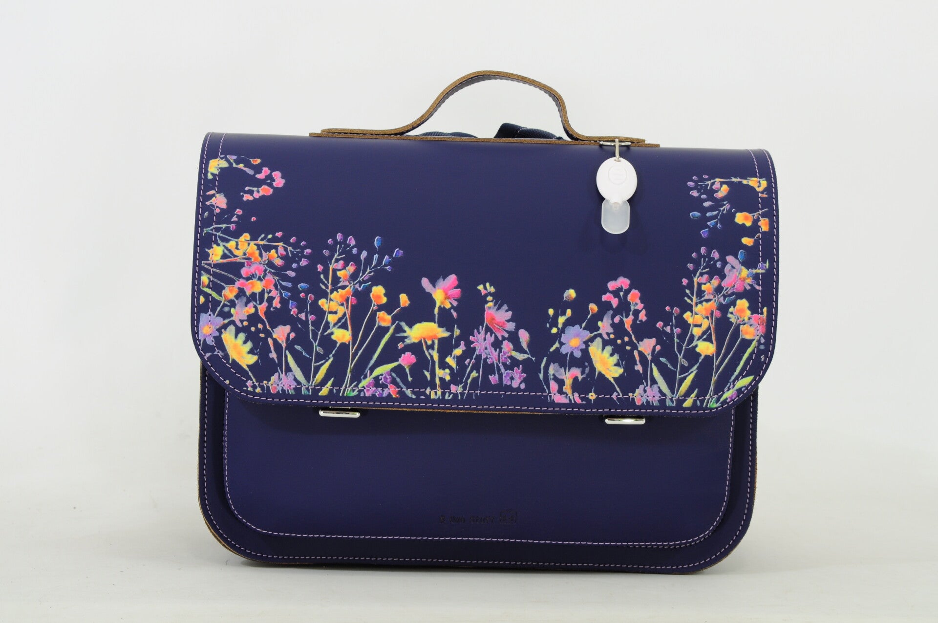 *Lederen lagere school boekentas WILDFLOWERS Marine Own Stuff