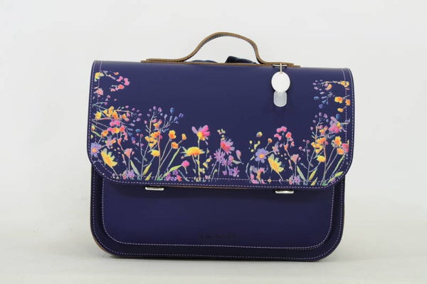 *Lederen lagere school boekentas WILDFLOWERS Marine Own Stuff