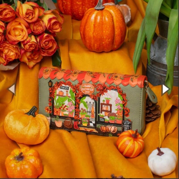 Large ziparound wallet | Flower Shop Amber | Vendula London