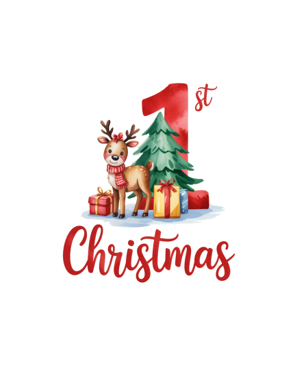 my first chrstmas print red reindeer