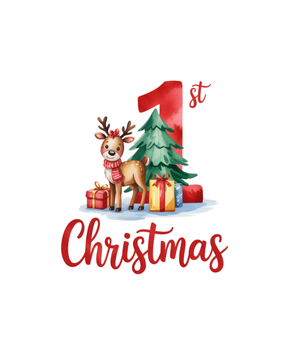 my first chrstmas print red reindeer