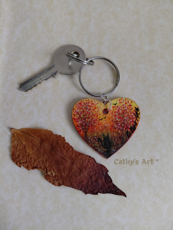 "Early Morning" Hand painted keyring