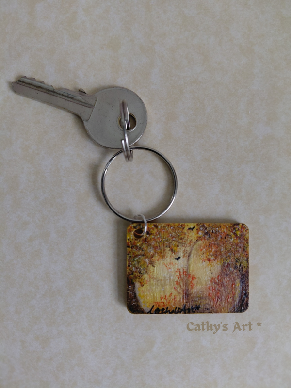"Autumn" Hand painted keyring
