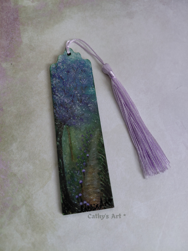 "The Enchanted Path" original hand painted bookmark