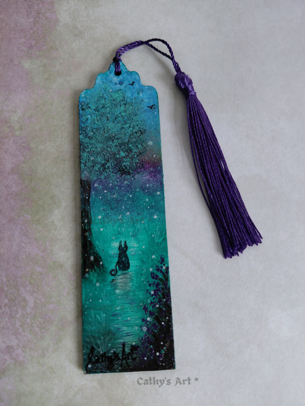 "Tranquility " original hand painted bookmark
